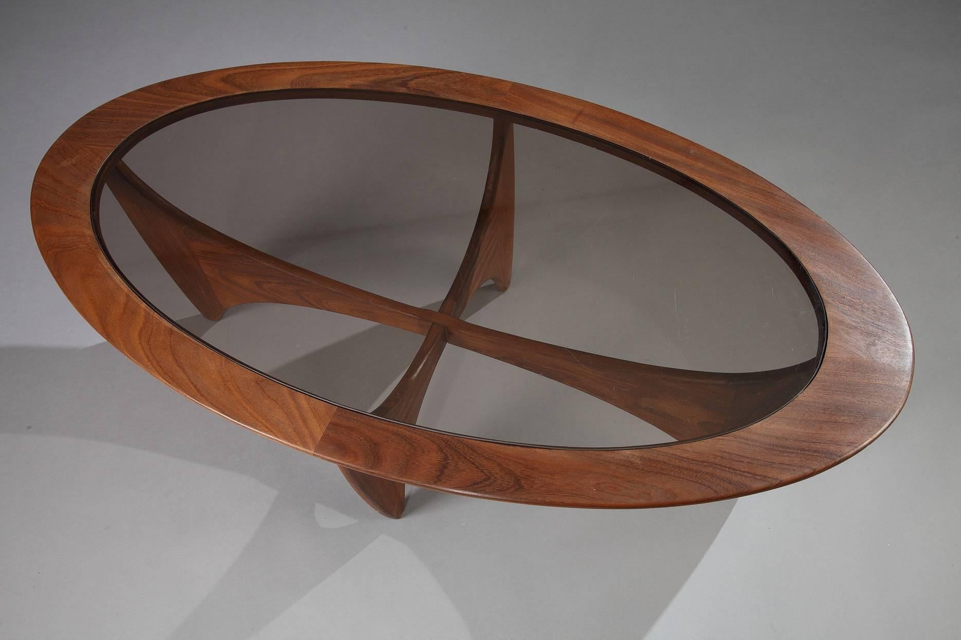 1960s Astro Coffee Table in Teak and Glass by Victor Wilkins 1