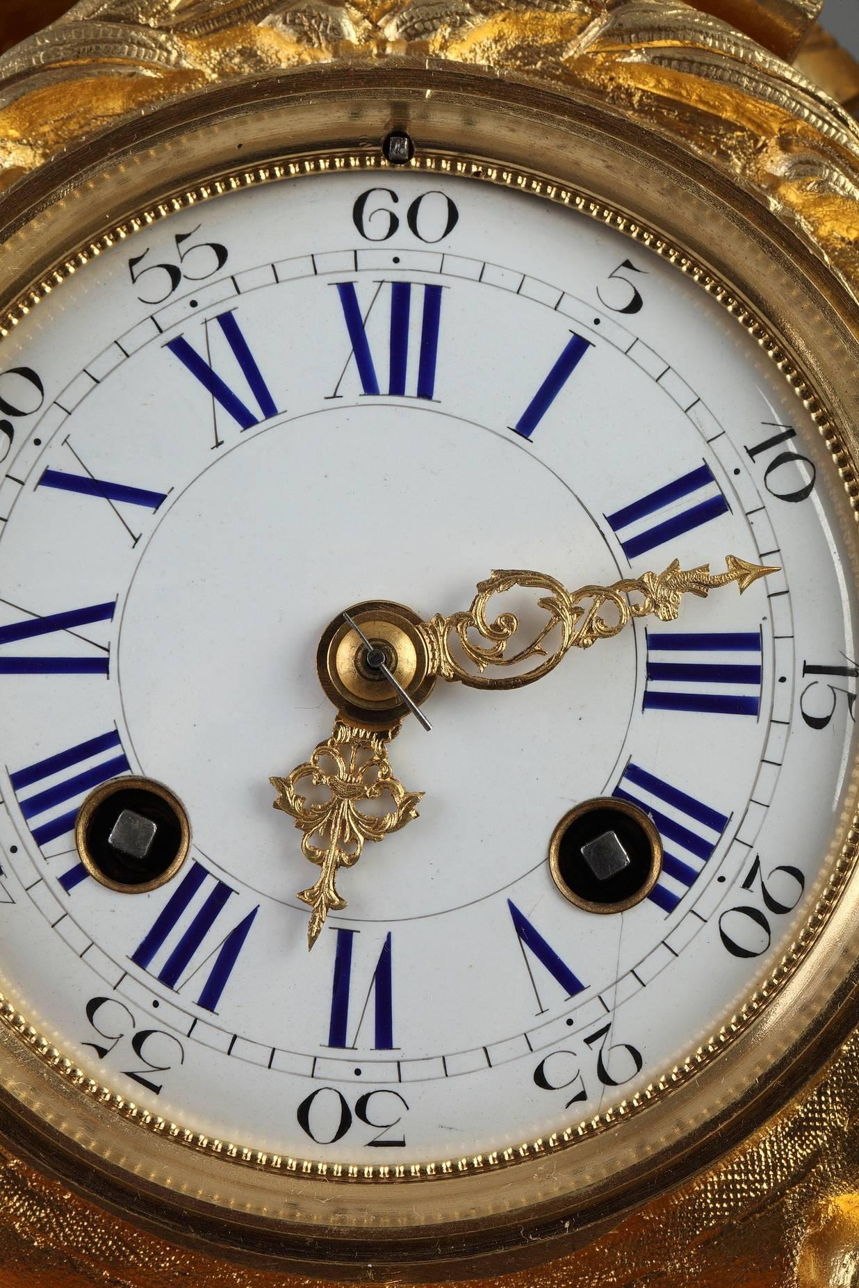 Napoleon III Gilt Bronze and Porcelain Mantel Clock 2