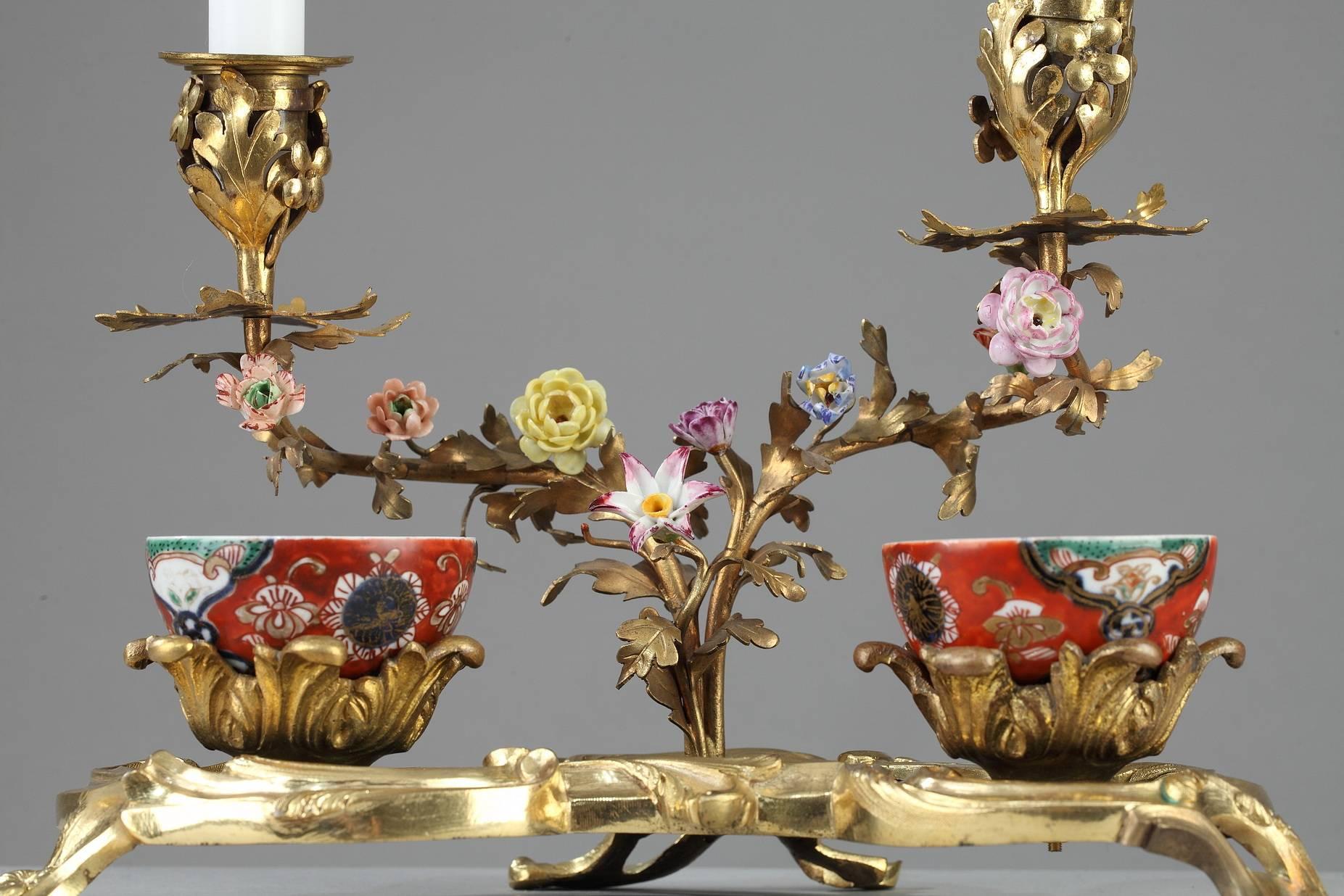 19th Century Inkwell and Candlestick in Louis XV Style 3