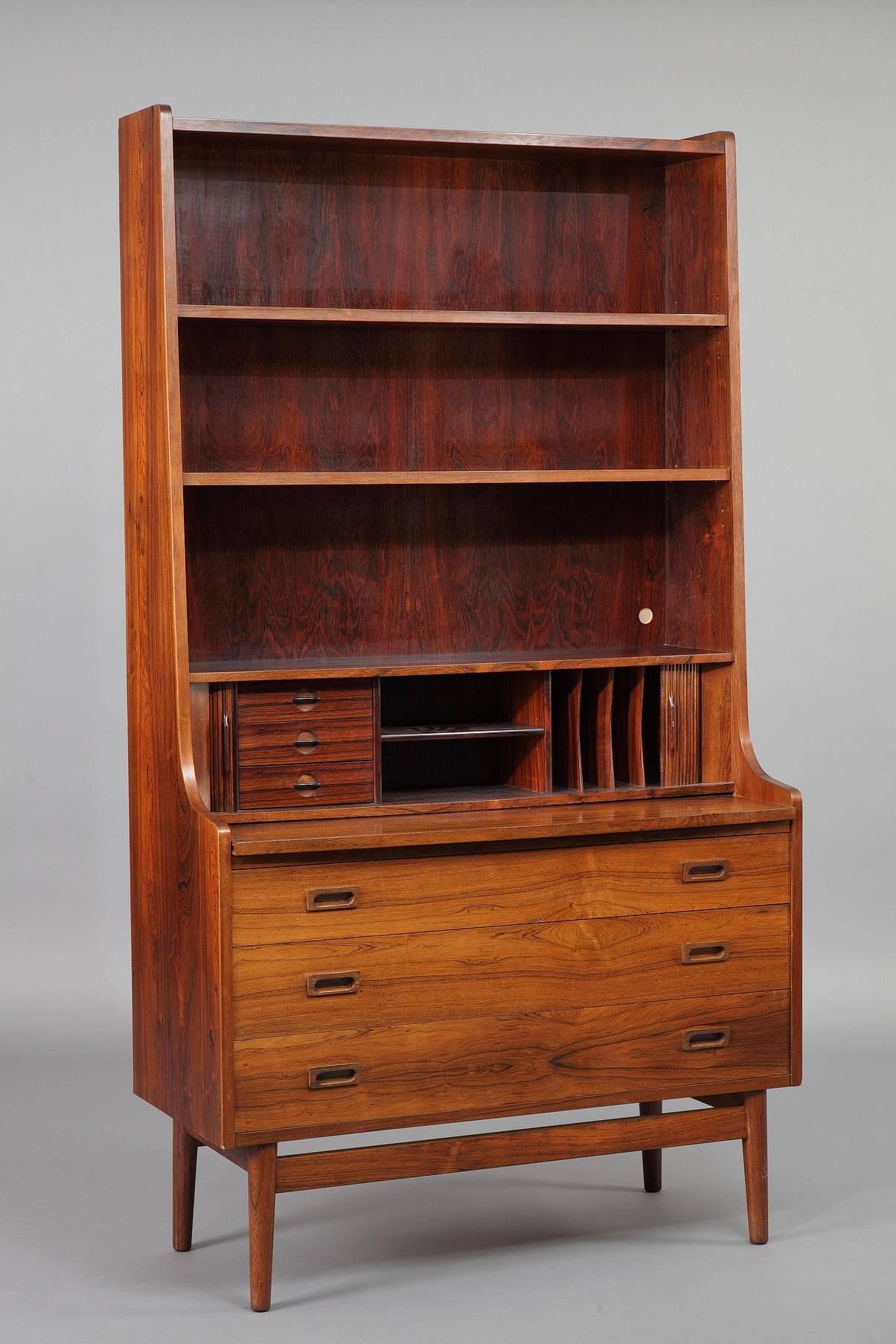 20th Century Rosewood Bookcase by Johannes Sorth In Good Condition In Paris, FR