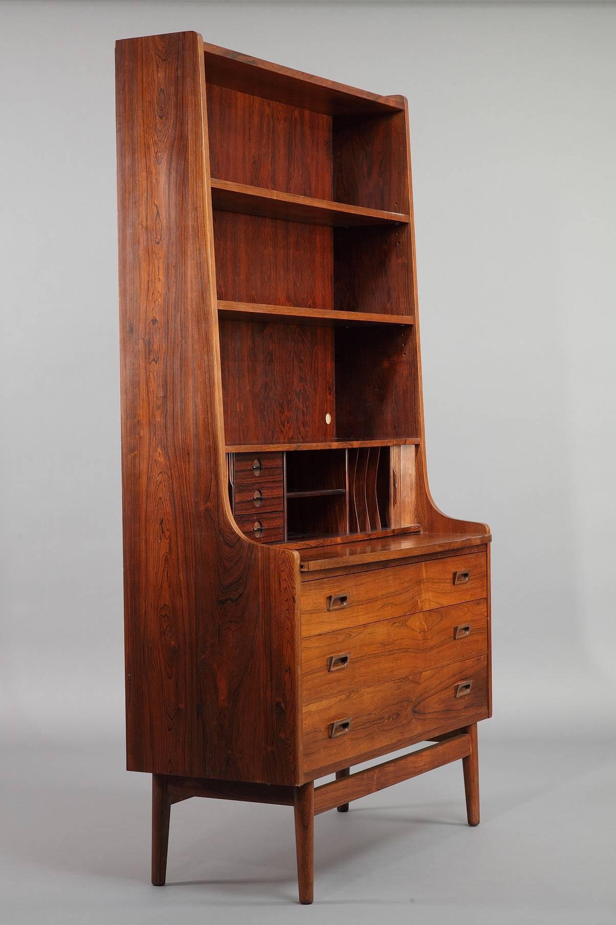 Scandinavian Modern 20th Century Rosewood Bookcase by Johannes Sorth