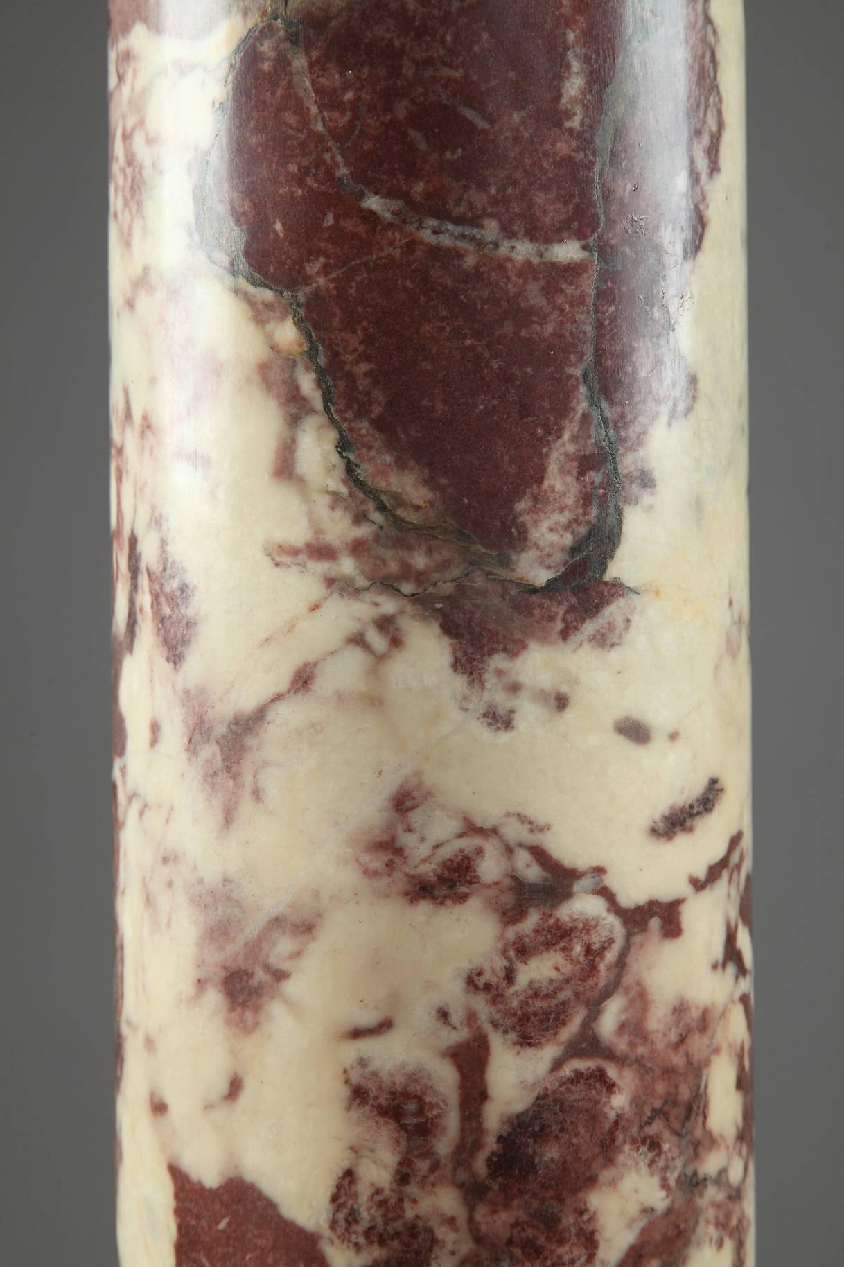 French Red Griotte Marble Column 19th Century