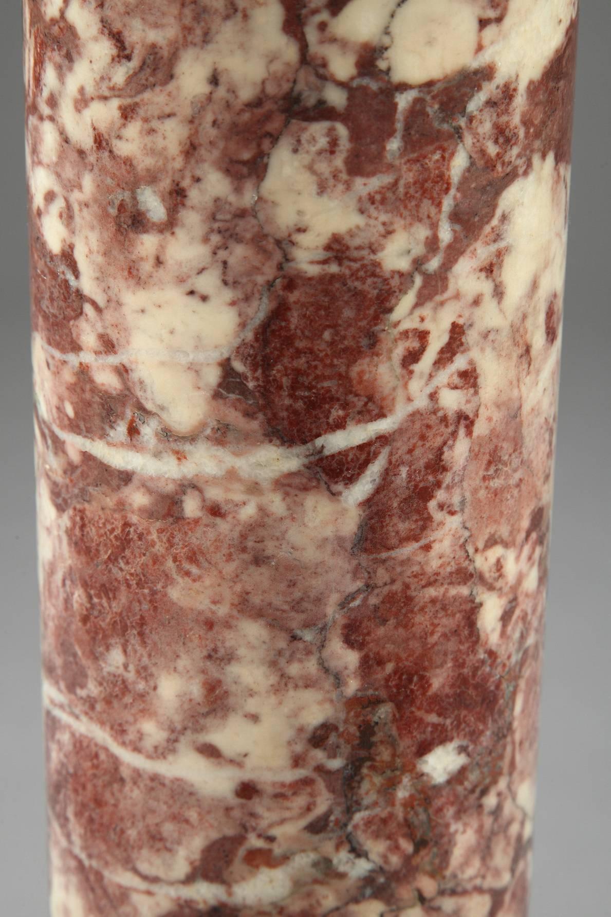 Red Griotte Marble Column 19th Century In Good Condition In Paris, FR