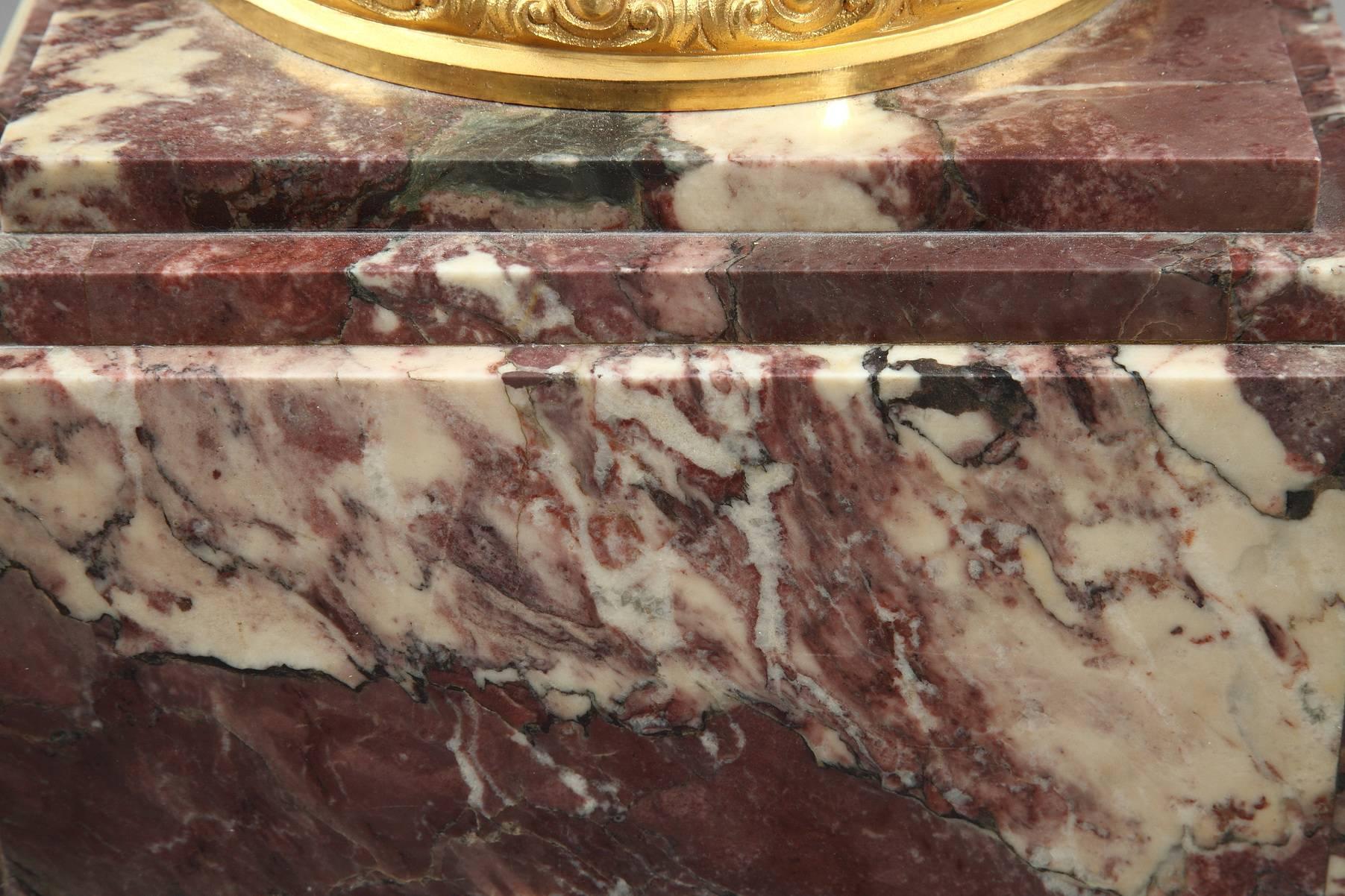 Red Griotte Marble Column 19th Century 2