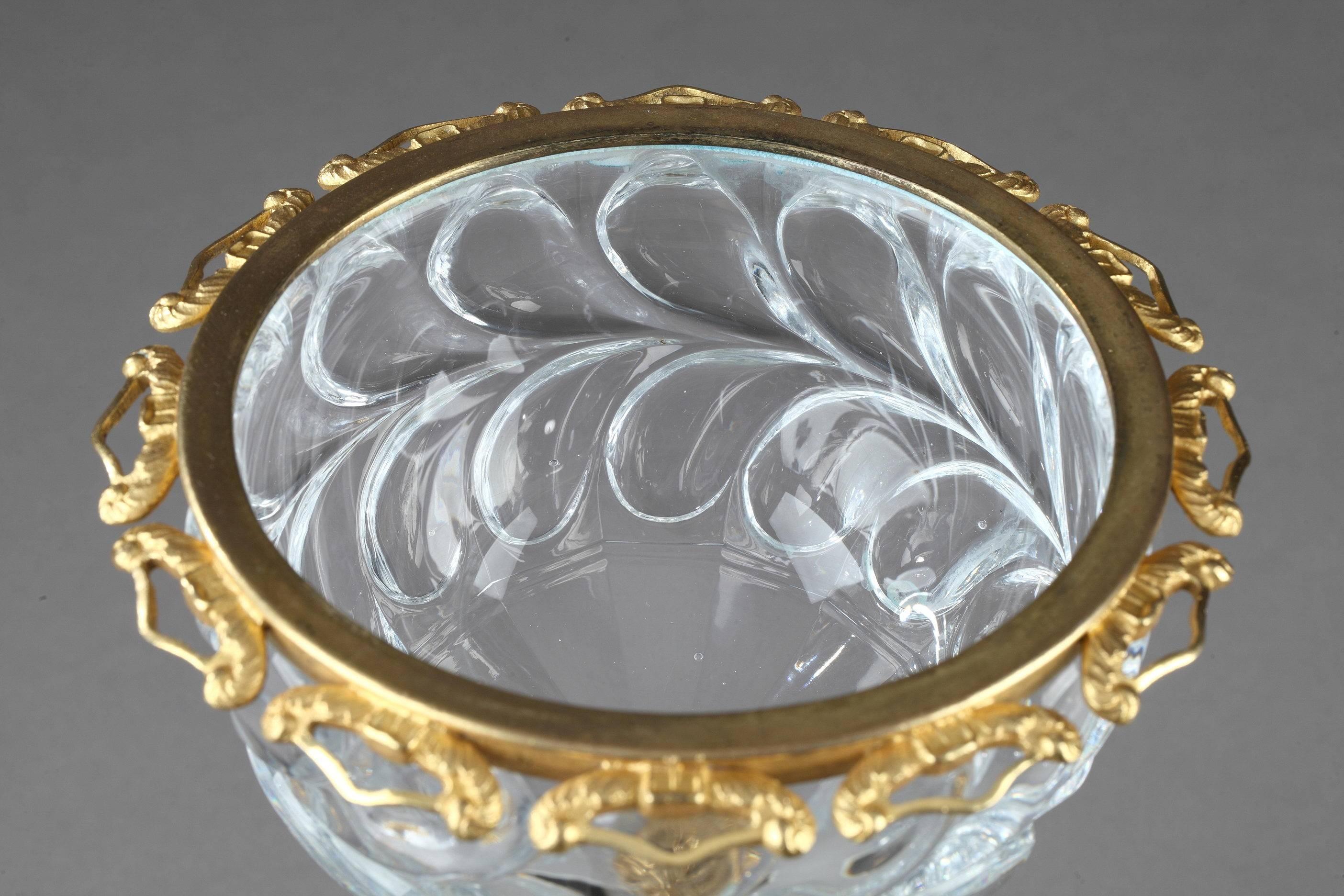 Early 19th Century Charles X Jam Pot in Cut Crystal from Montcenis Le Creusot 1