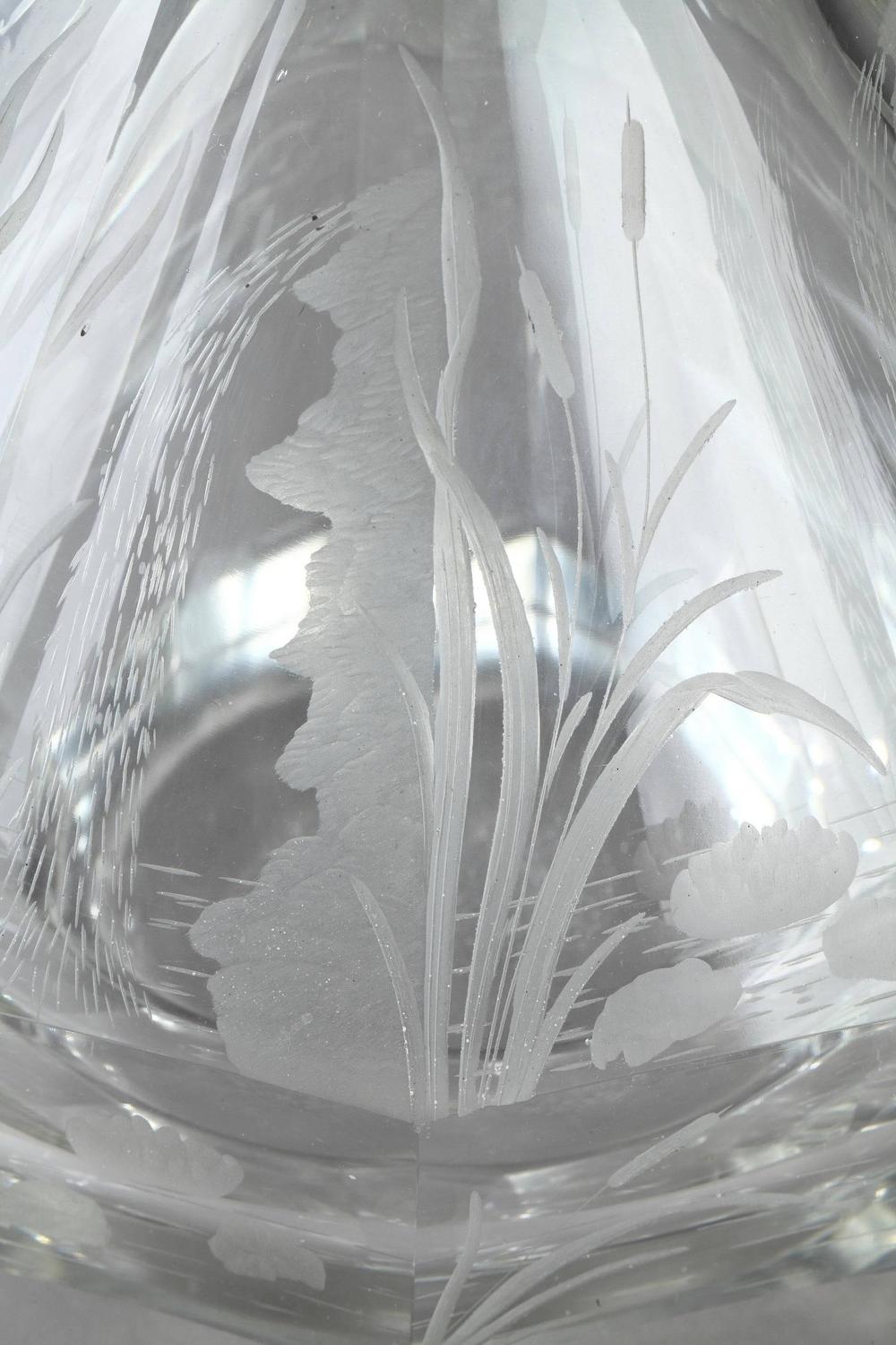 Late 19th Century Art Nouveau Crystal And Silver Flask At 1stdibs