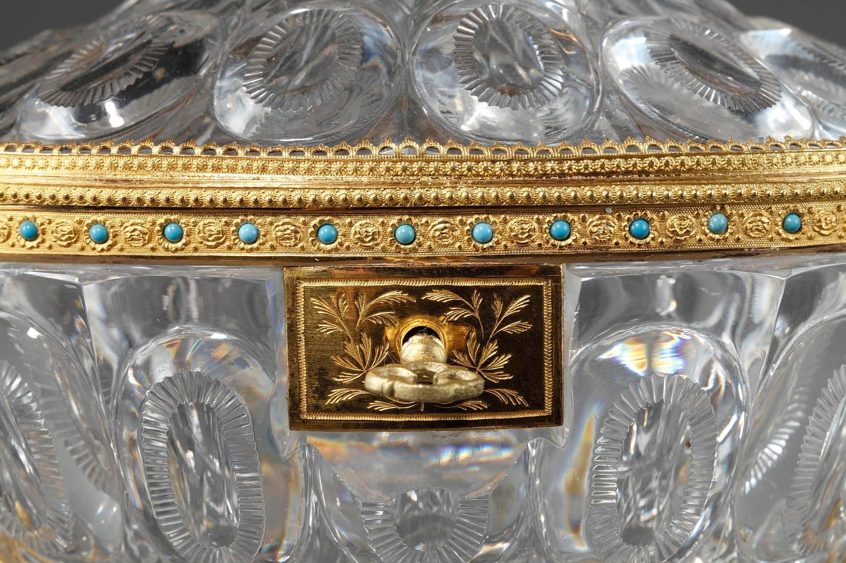 Bronze Charles X Crystal Cup with Gilded Brass Mounts