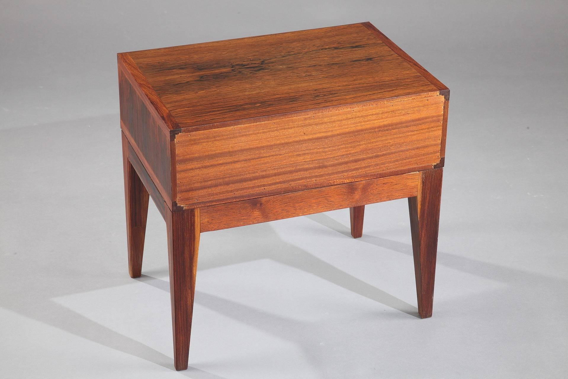 Danish Modern Side Tables in Brazilian Rosewood by Henry Rosengren Hansen In Good Condition In Paris, FR