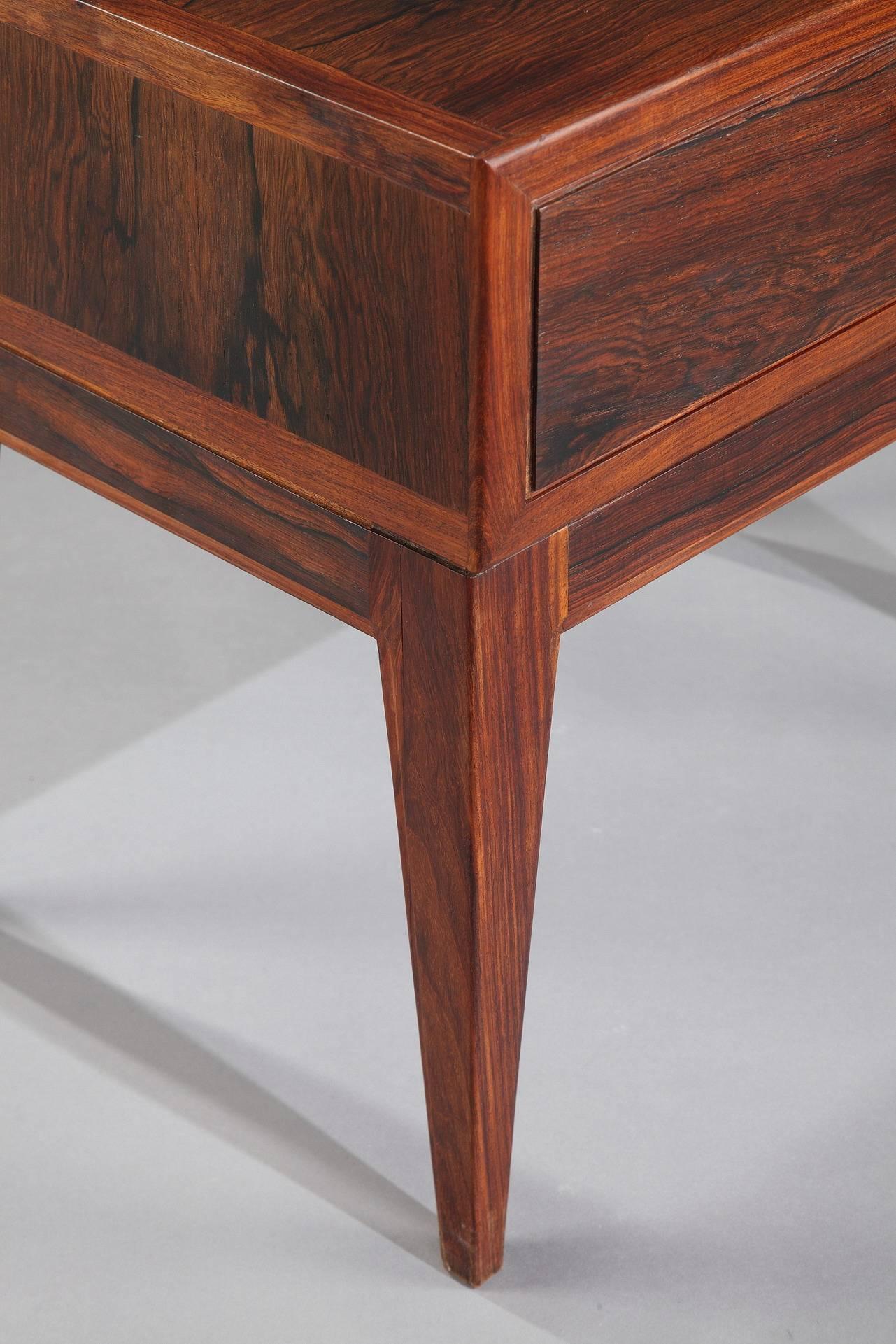 Danish Modern Side Tables in Brazilian Rosewood by Henry Rosengren Hansen 2