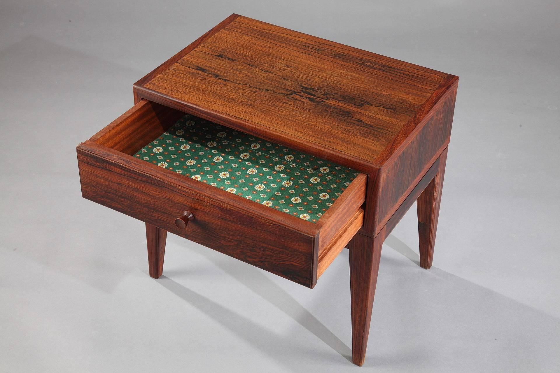 Danish Modern Side Tables in Brazilian Rosewood by Henry Rosengren Hansen 1