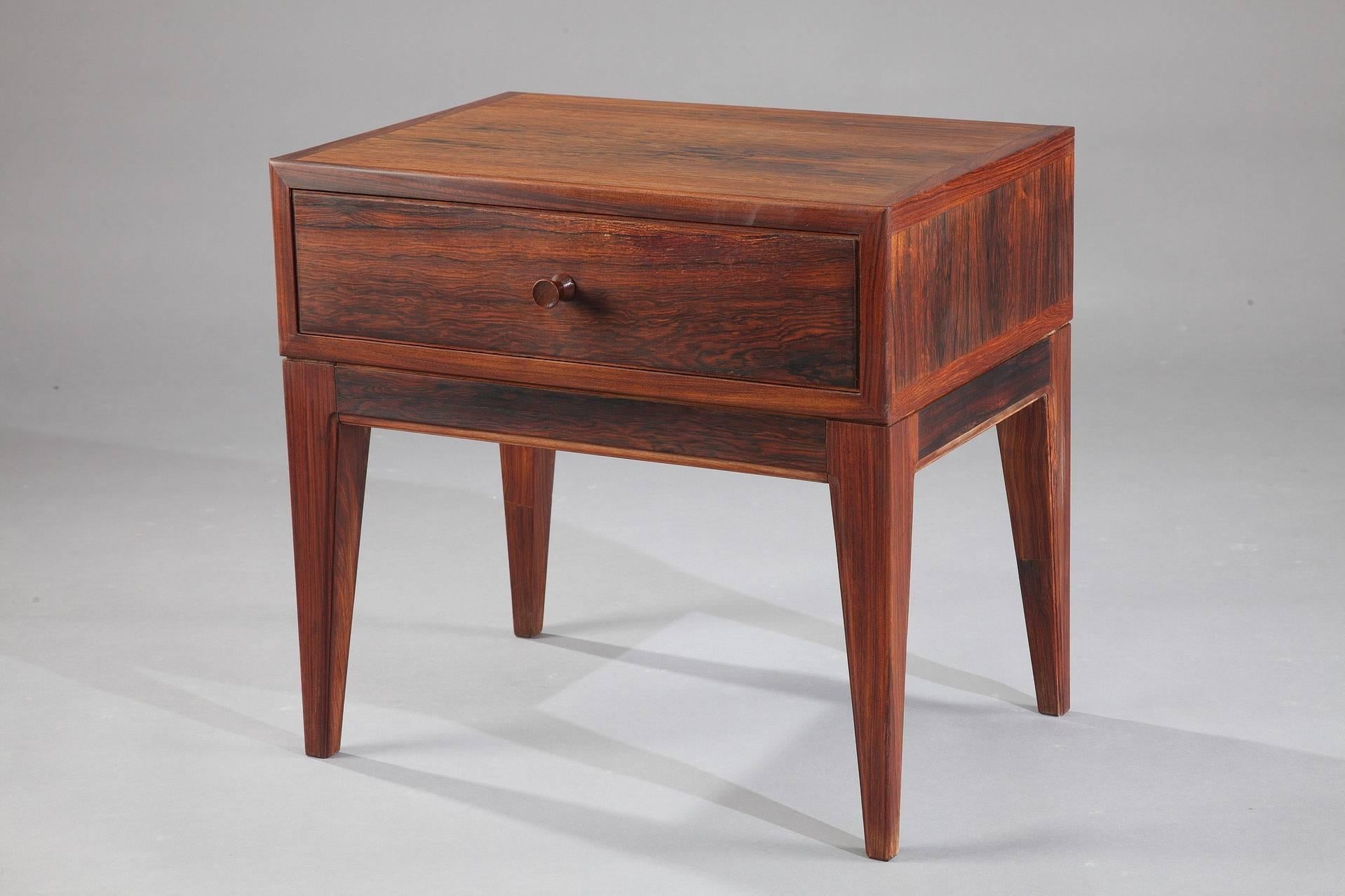 Mid-20th Century Danish Modern Side Tables in Brazilian Rosewood by Henry Rosengren Hansen