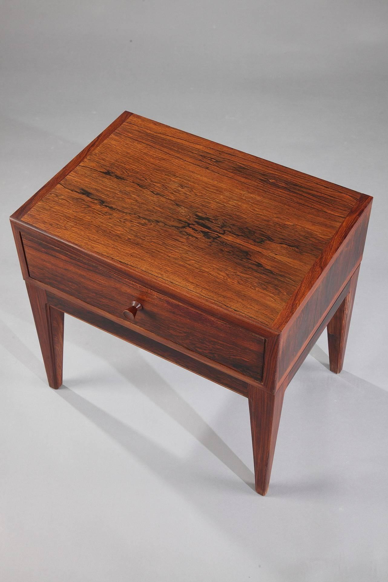 Danish Modern Side Tables in Brazilian Rosewood by Henry Rosengren Hansen 4