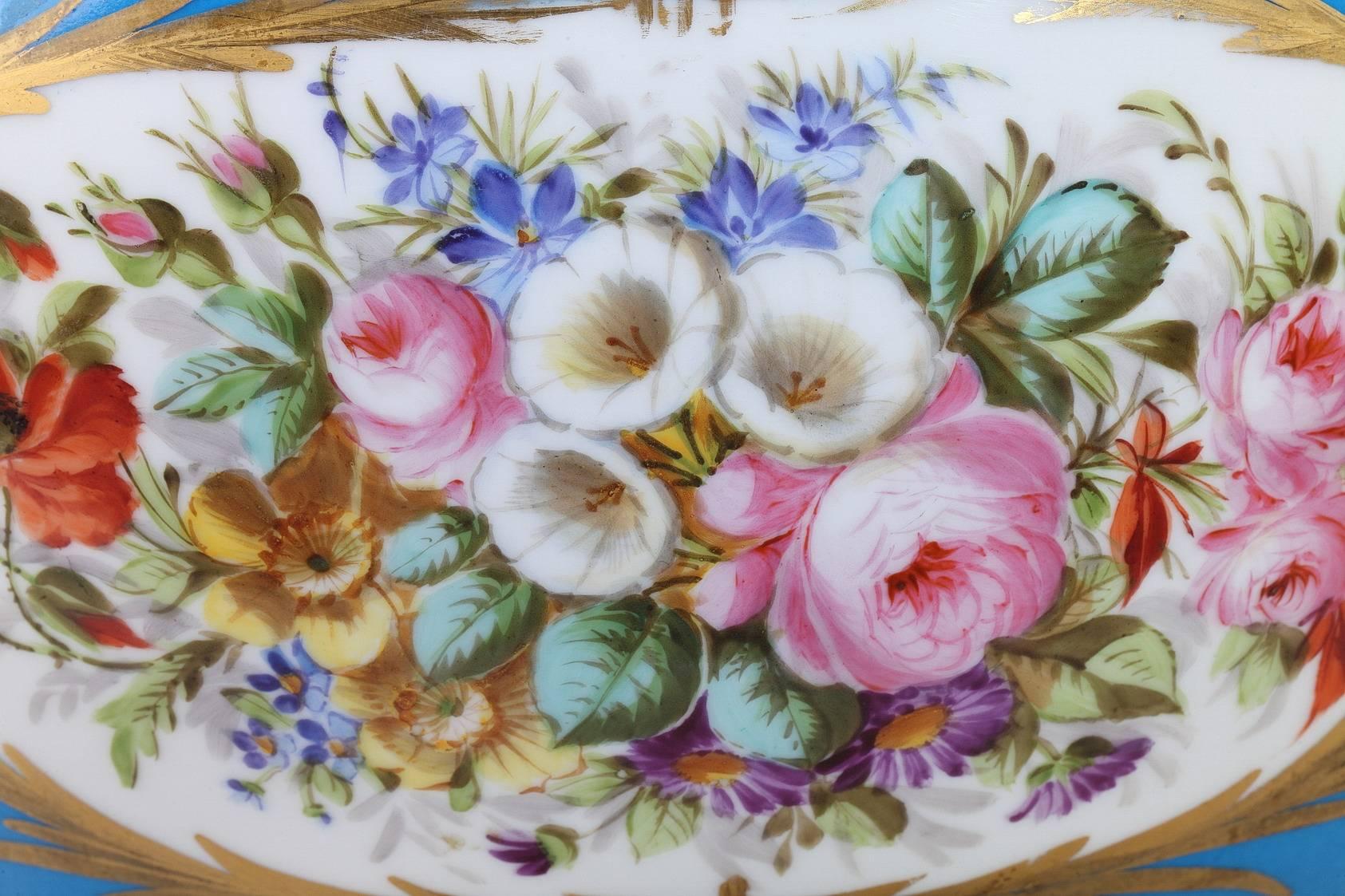 19th Century Large Porcelain Bowl in Sevres Taste 2