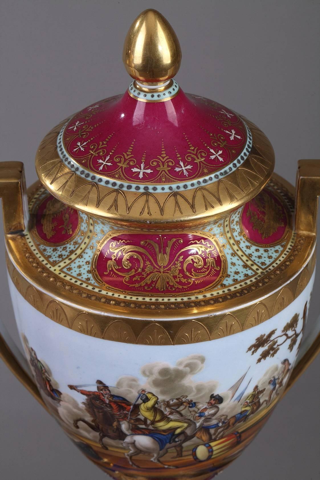 19th Century Pair of Vienna Porcelain Vases 4