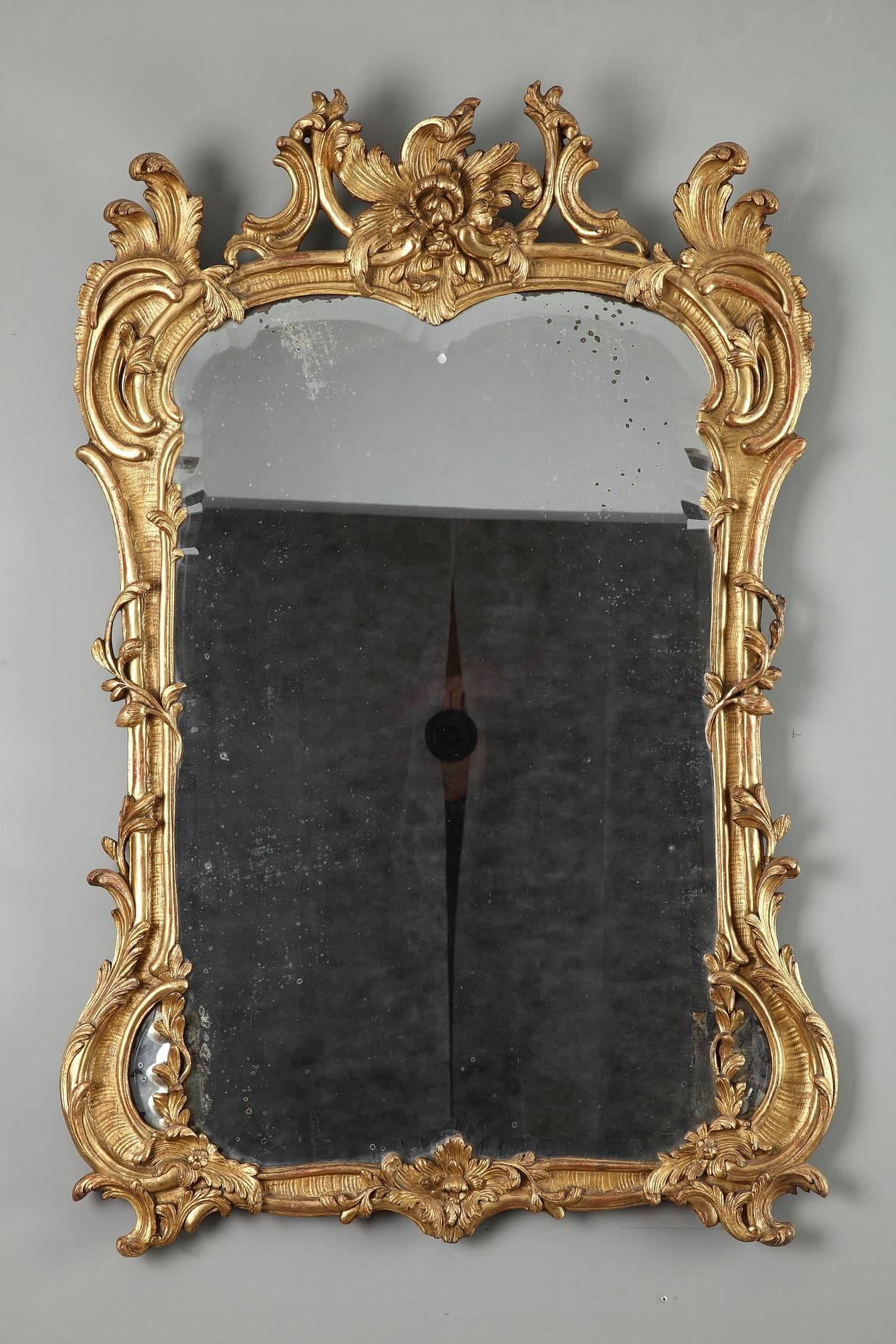 18th Century Louis XV Giltwood Mirror 5