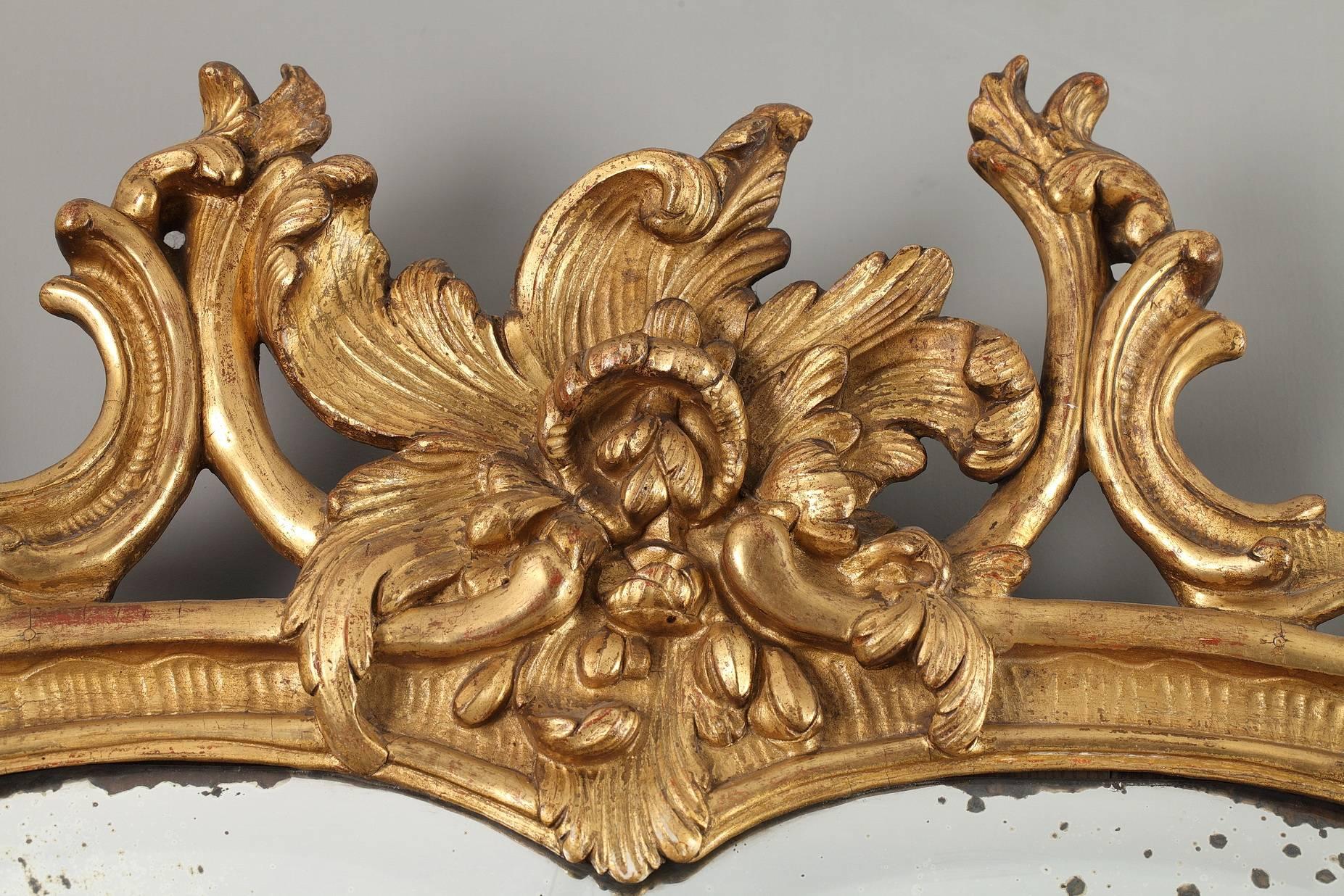 18th Century Louis XV Giltwood Mirror 2