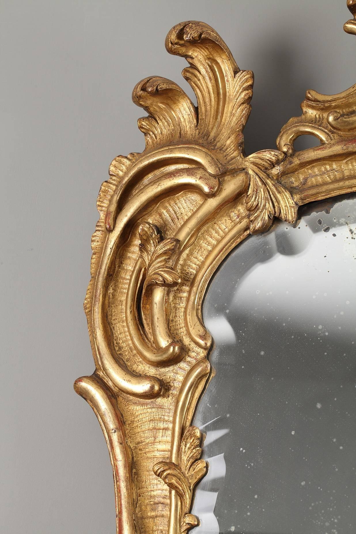French 18th Century Louis XV Giltwood Mirror
