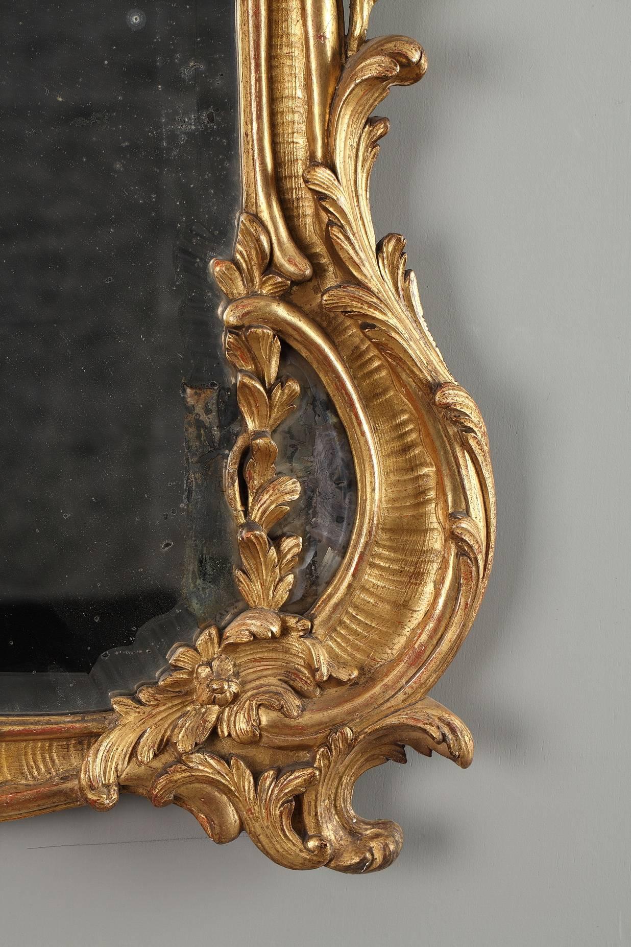 18th Century Louis XV Giltwood Mirror 4