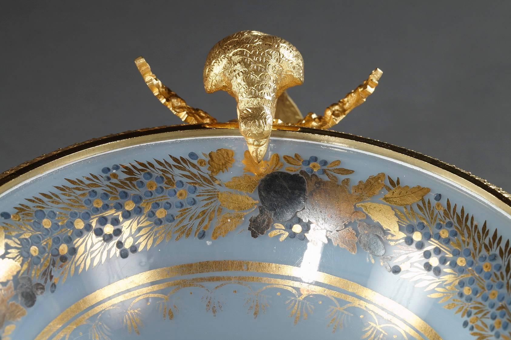 Early 19th Century Opaline Crystal Cup with Birds 2