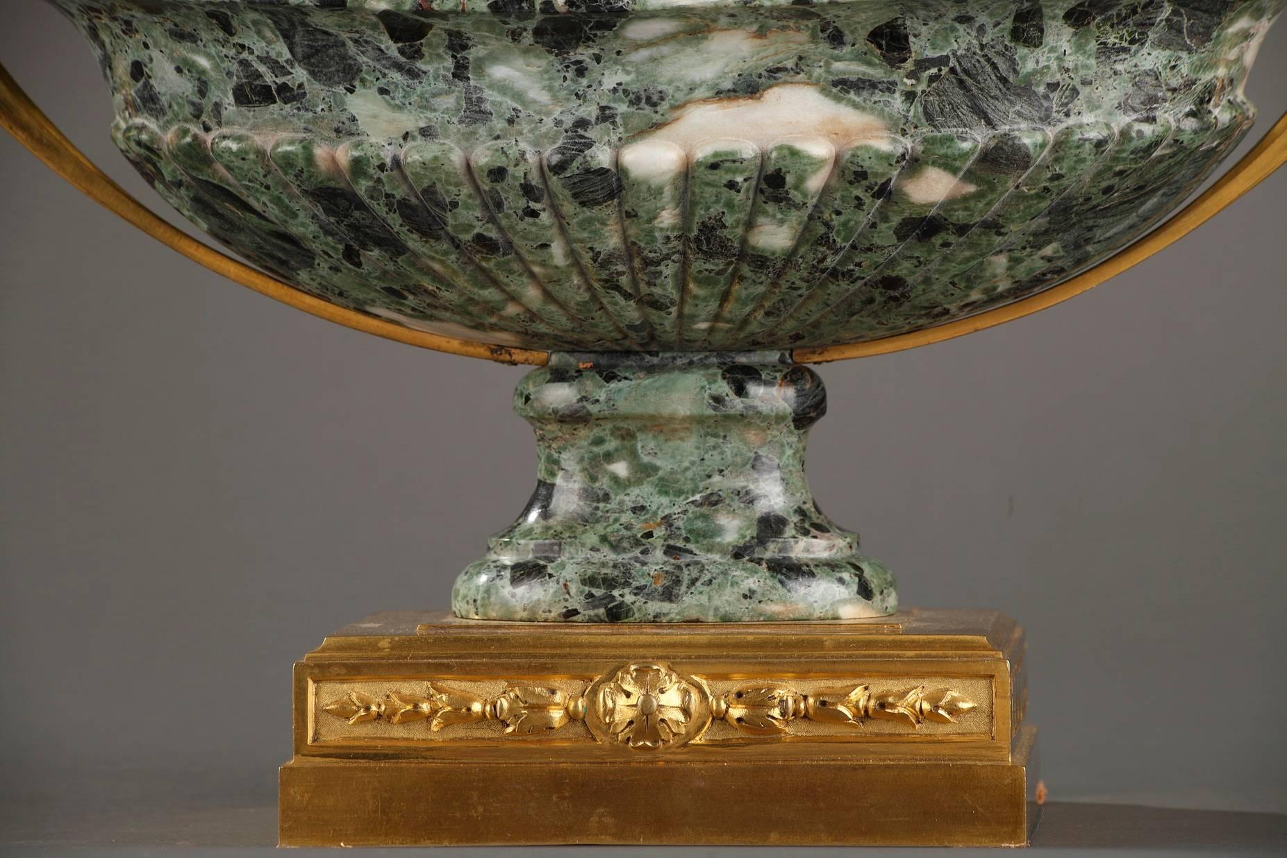 19th Century Green Marble Incense Holder Signed Eugene Hazart, Paris 1