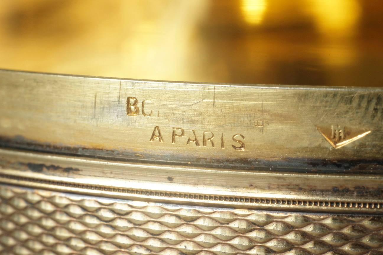 Louis XVI 19th Century Boin-Taburet Silver Box with Its Leather Case