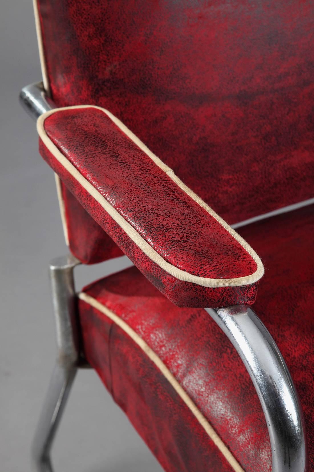 Marcel Breuer Bauhaus Tubular Chromed-Steel Armchair for Thonet In Good Condition In Paris, FR