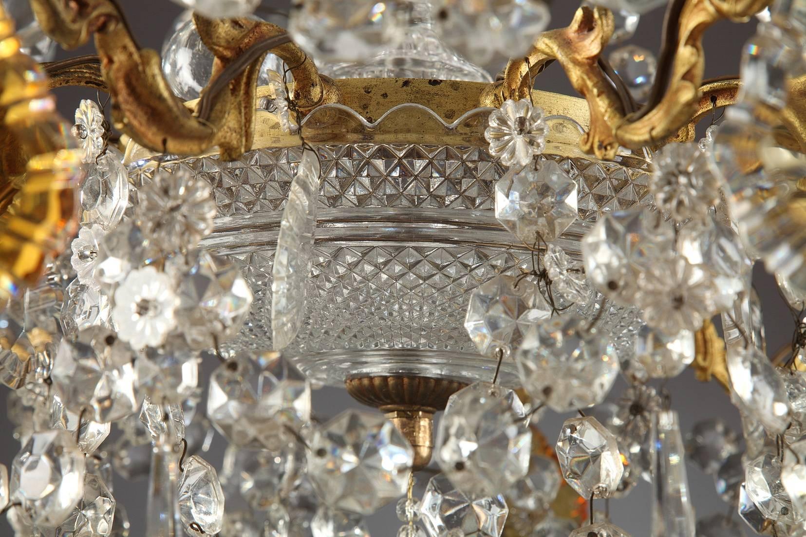 19th Century Napoleon III Crystal and Gilt Bronze Chandelier 1