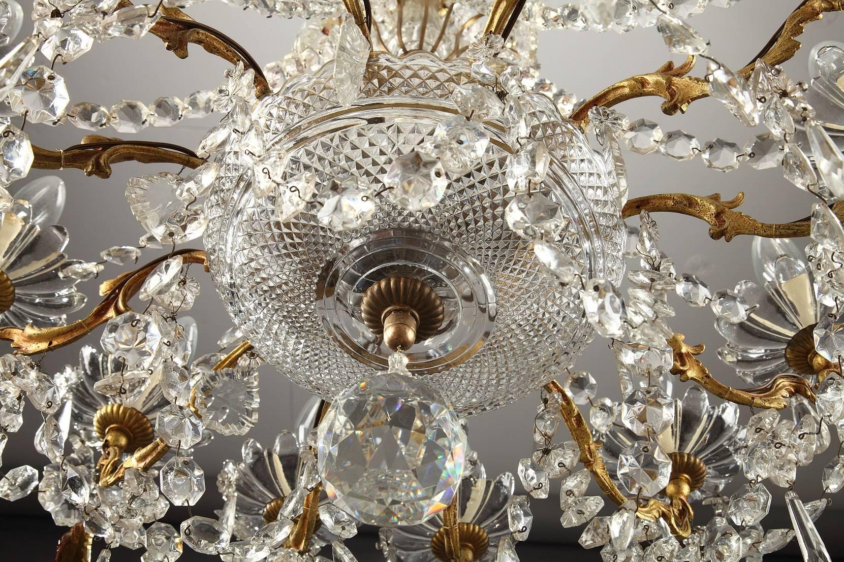 19th Century Napoleon III Crystal and Gilt Bronze Chandelier 6