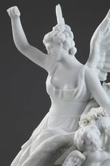 Late 19th Century Bisque Group "Fame Astride Pegasus"