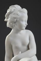 Biscuit Sculpture After Falconet "Little Girl Hiding Cupid's Bow"