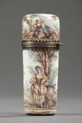 Mid-19th Century Limoges Enamel Flask
