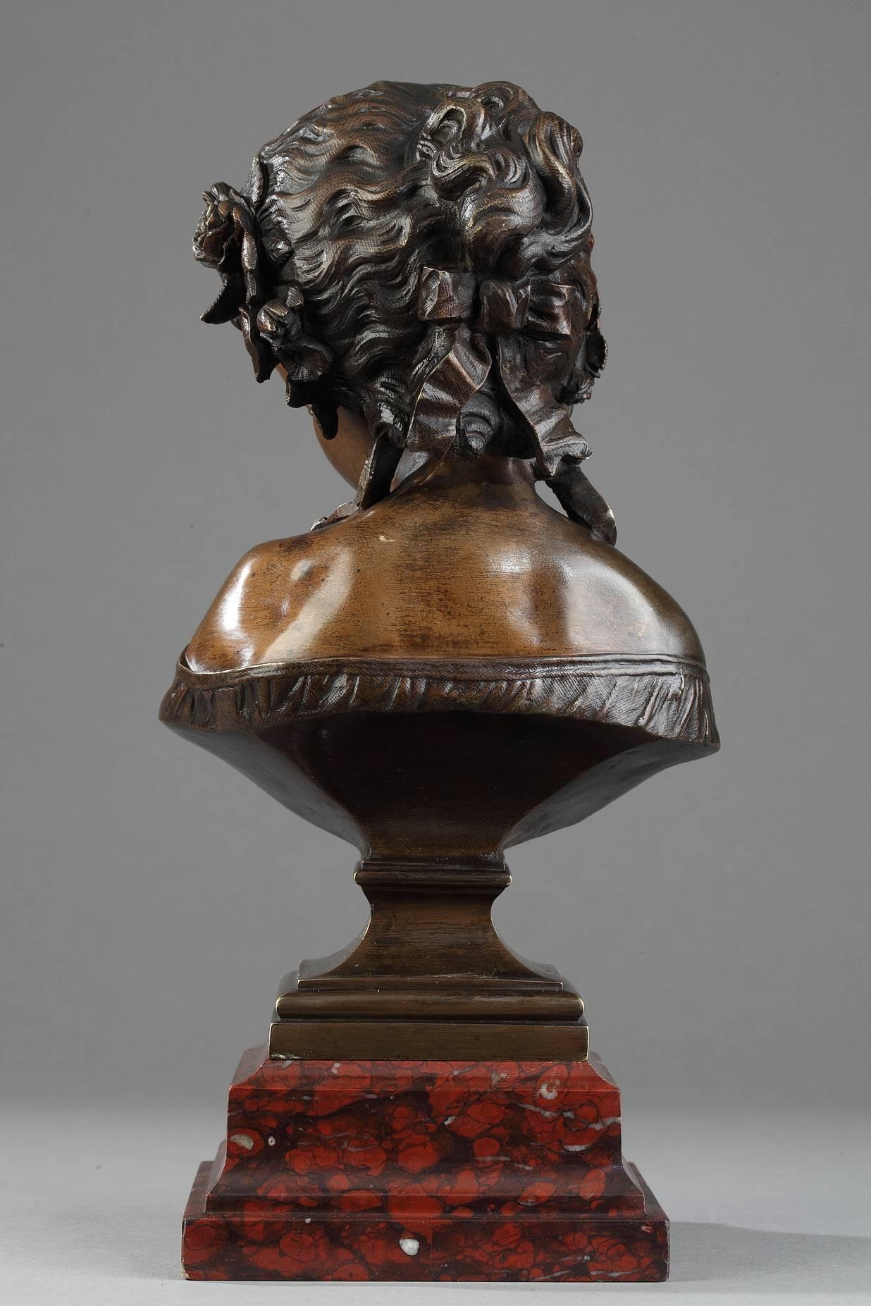 19th Century Bust of a Young Woman by Eugene-Antoine Aizelin 2