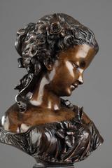 19th Century Bust of a Young Woman by Eugene-Antoine Aizelin