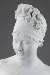 Late 19th Century Biscuit Bust of Juliette Récamier
