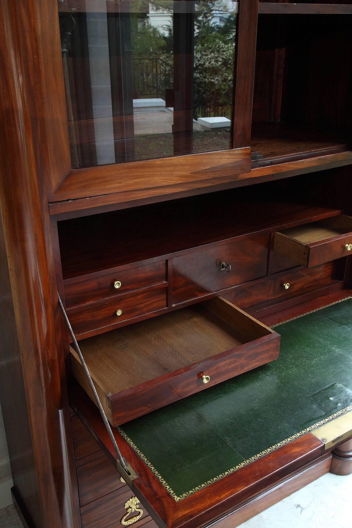 Bronze Early 19th Century Empire Mahogany Secretary Desk