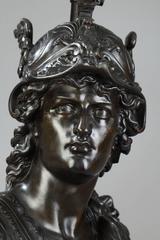 19th Century Bronze "Mercury Bust" by Eutrope Bouret, French, 1833-1906