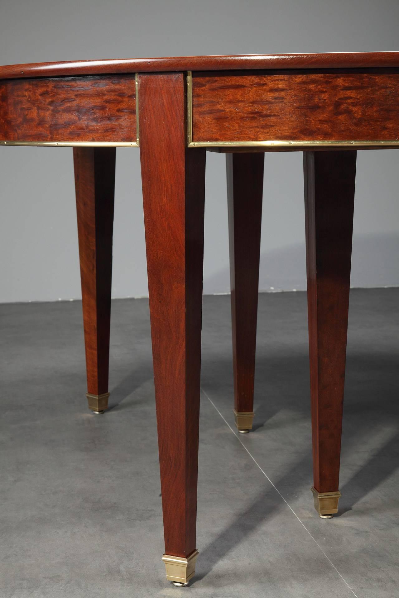 Late 18th Century Directoire Extendable Mahogany, Brass and Gilt Bronze Table 4