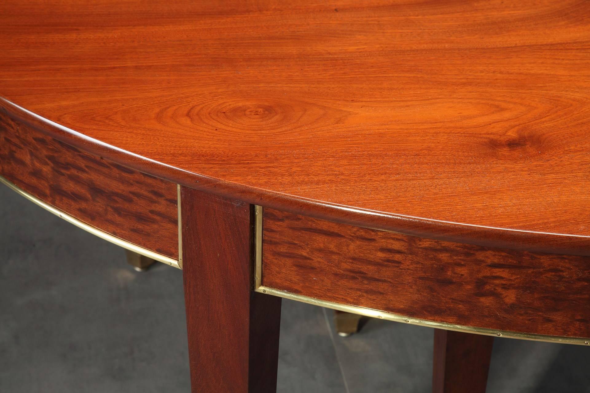 Late 18th Century Directoire Extendable Mahogany, Brass and Gilt Bronze Table 3