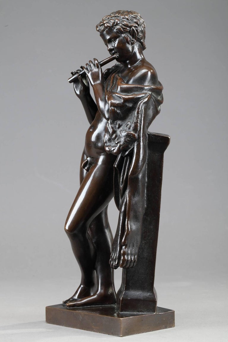 19th Century Bronze Sculpture "Marsyas Playing the Flute" at 1stDibs