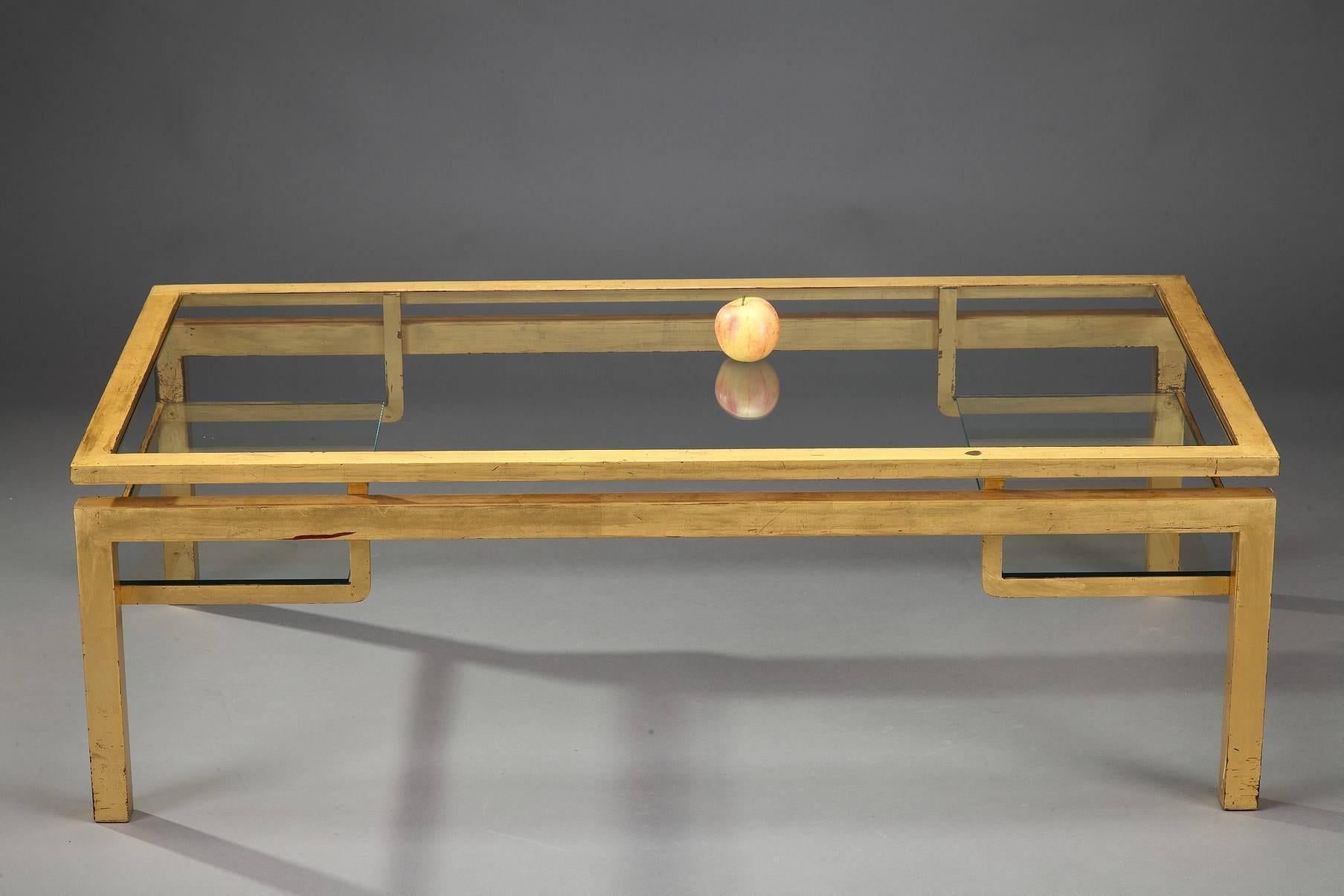 20th Century Gilded Metal Coffee Table by Guy Lefèvre for Maison Jansen 2