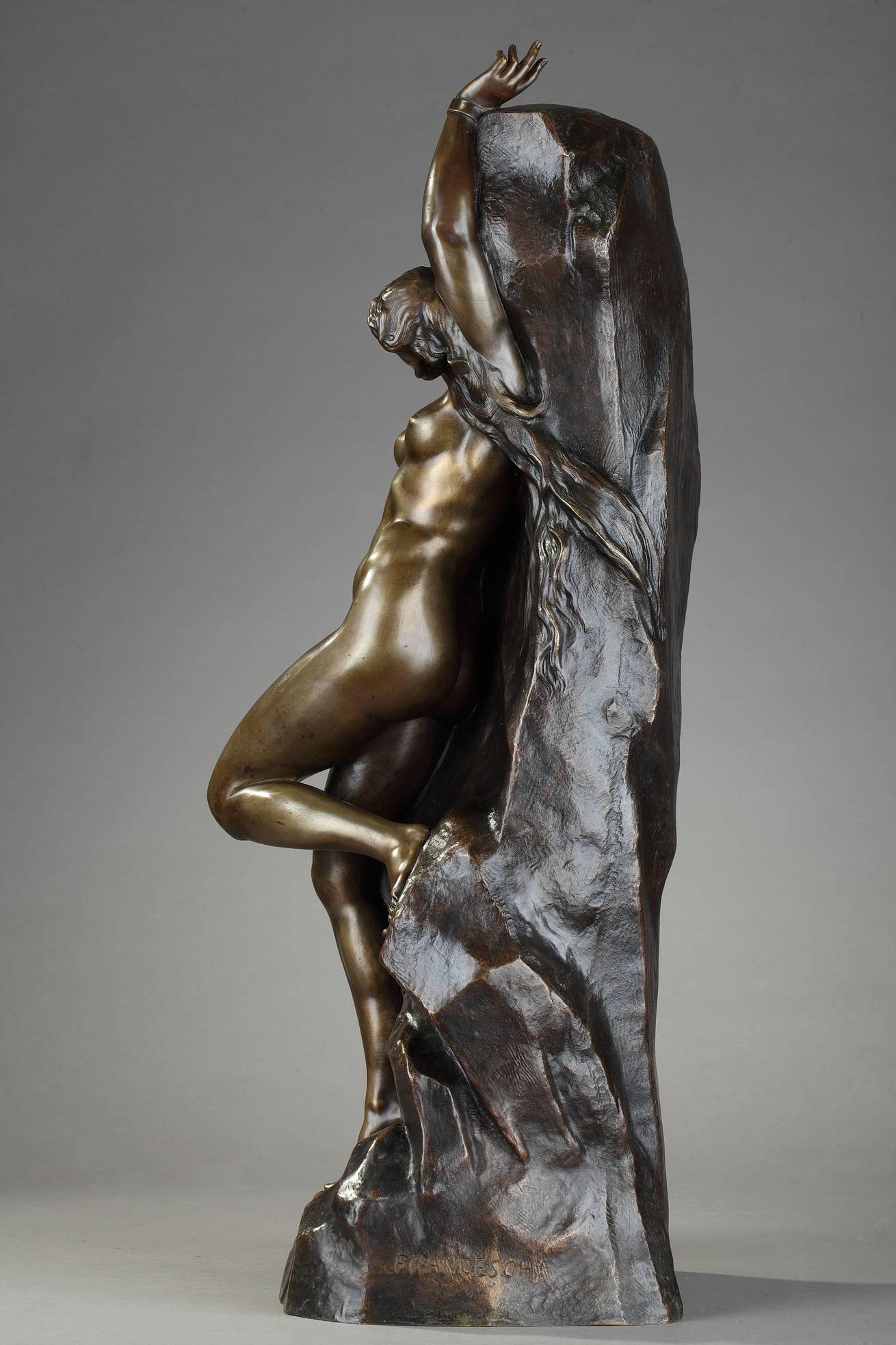 19th Century Bronze Andromeda Chained to the Rock After Jules Franceschi In Good Condition In Paris, FR