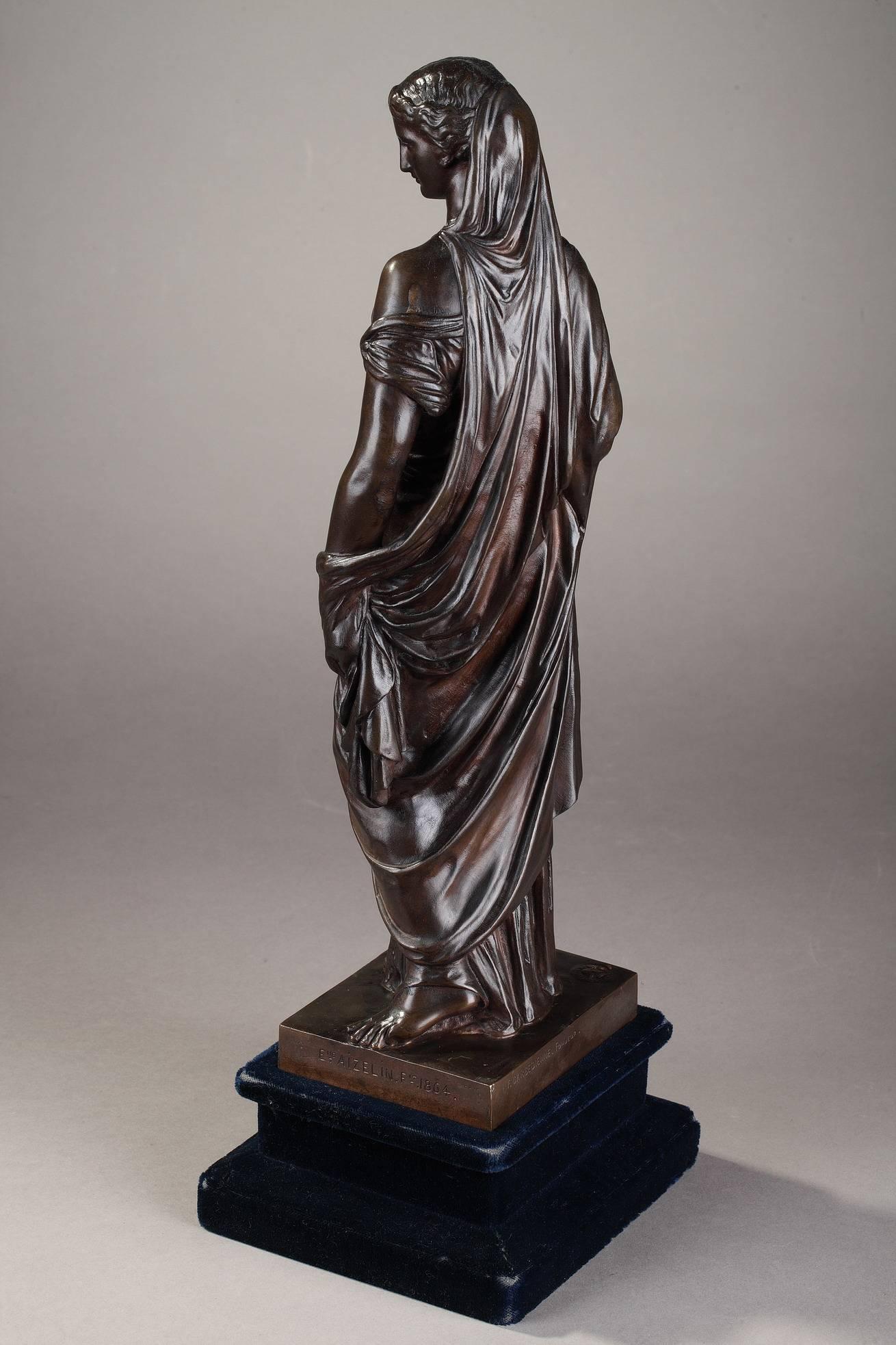 Napoleon III Bronze Figure Pandora by Eugène-Antoine Aizelin and Ferdinand Barbedienne