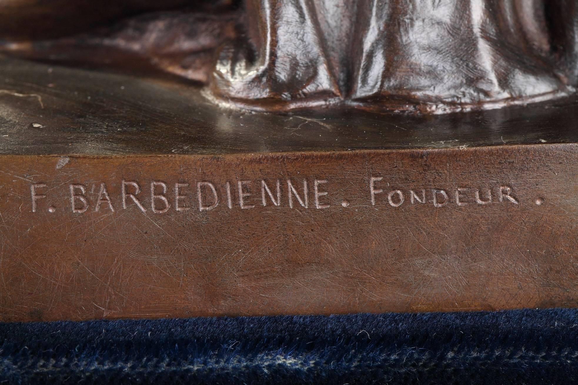 Patinated Bronze Figure Pandora by Eugène-Antoine Aizelin and Ferdinand Barbedienne