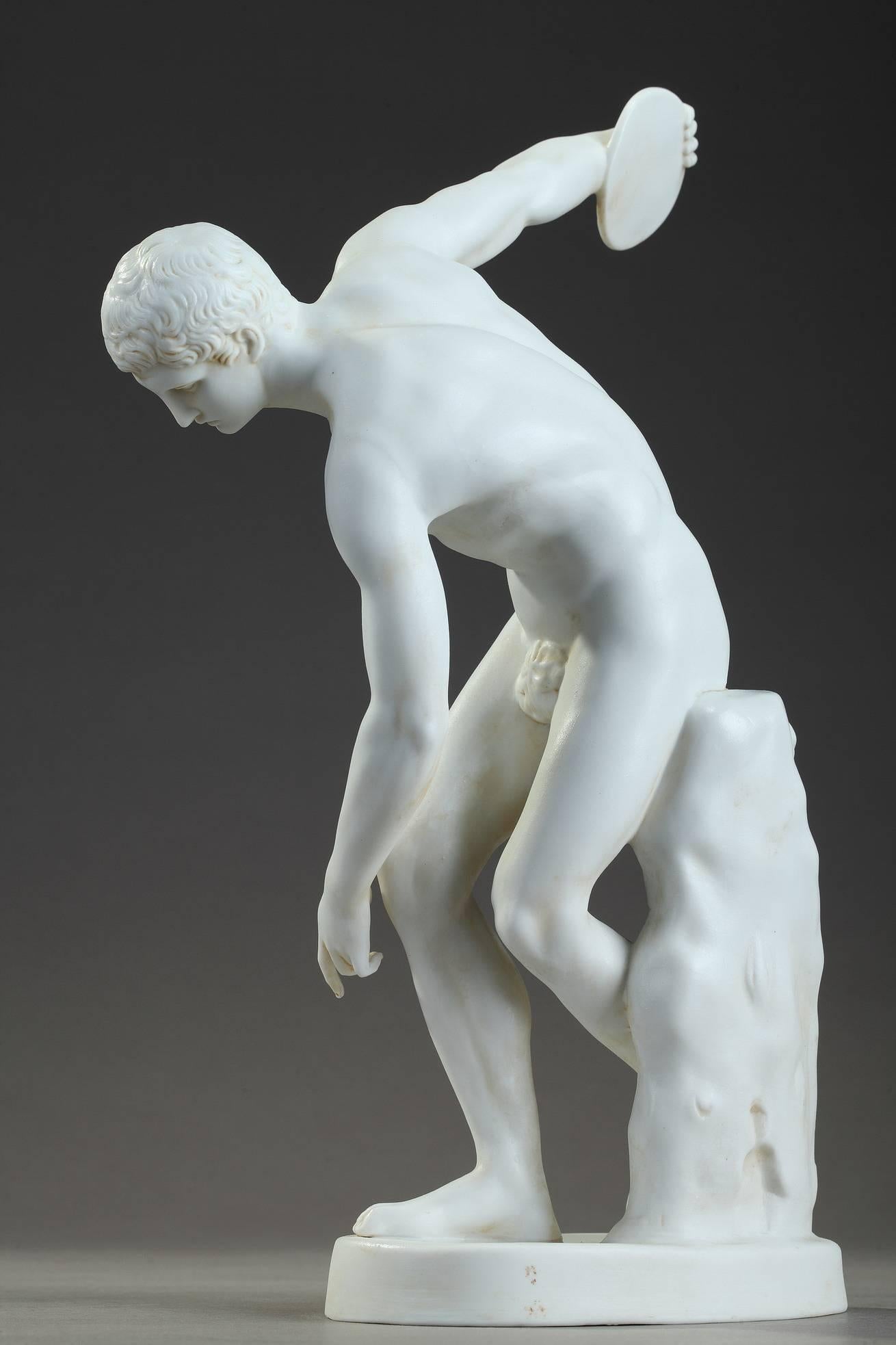 French Late 19th Century Biscuit Discobolus After the Antique