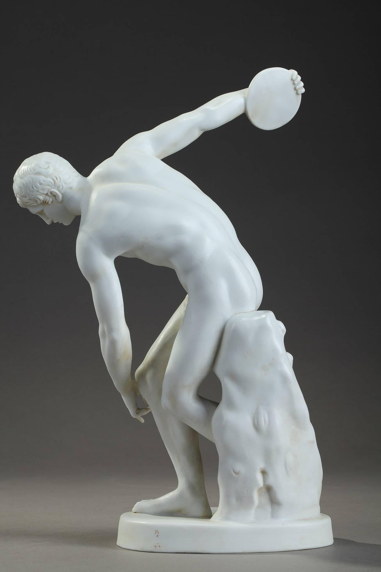 Late 19th Century Biscuit Discobolus After the Antique In Good Condition In Paris, FR
