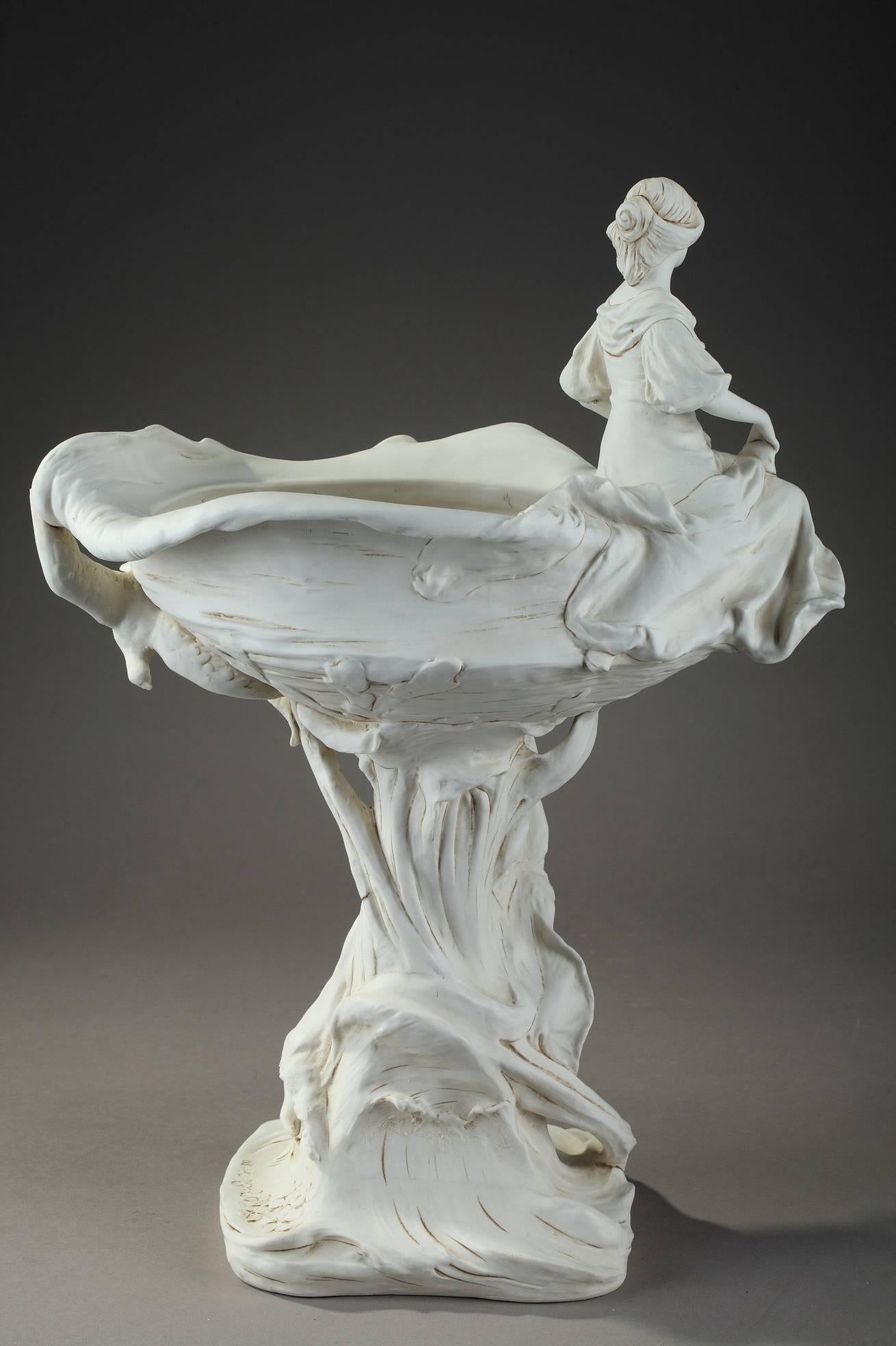 Late 19th Century Art Nouveau Royal Dux Porcelain Centerpiece 2