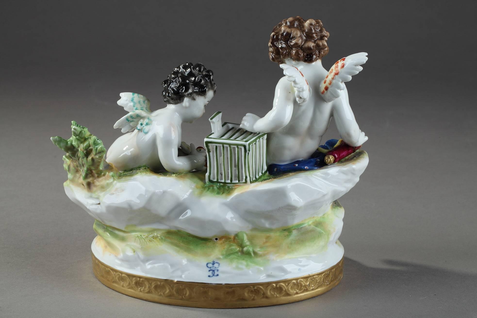 Late 18th Century German Ludwigsburg Porcelain Figural Groups In Good Condition In Paris, FR