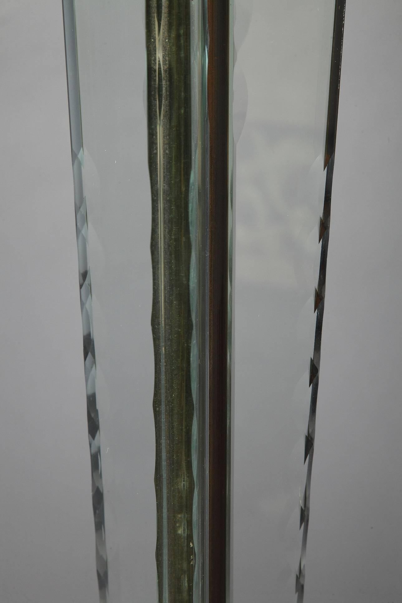 Art Deco Bronze and Sevres Crystal Lampstand 2