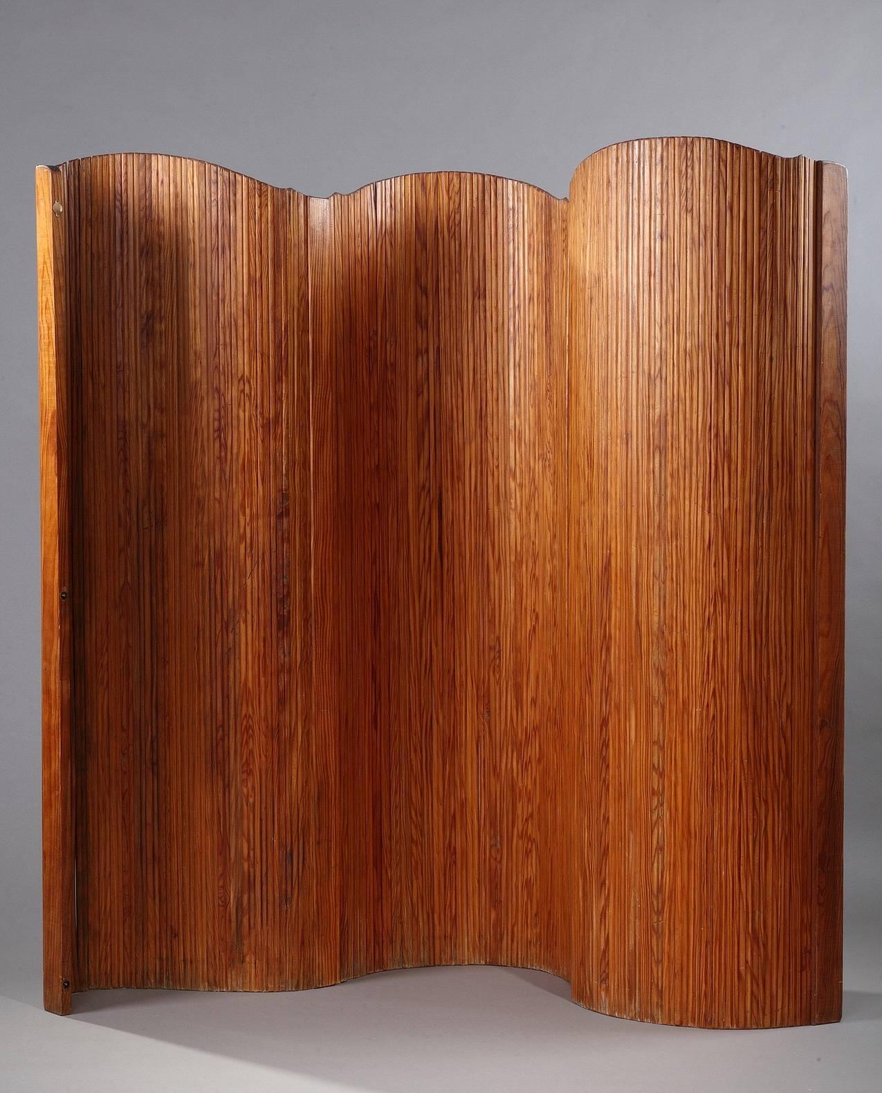 Wood Mid-20th Century Baumann Articulated Screen