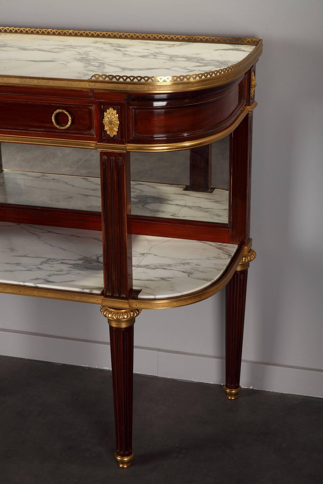 19th Century Pair of Louis XVI Style Dessert Consoles by Maison Krieger, Paris 4